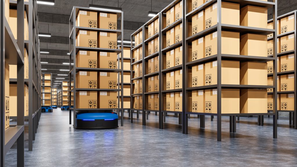 Robots efficiently sorting hundreds of parcels per hour(Automated guided vehicle) AGV.
